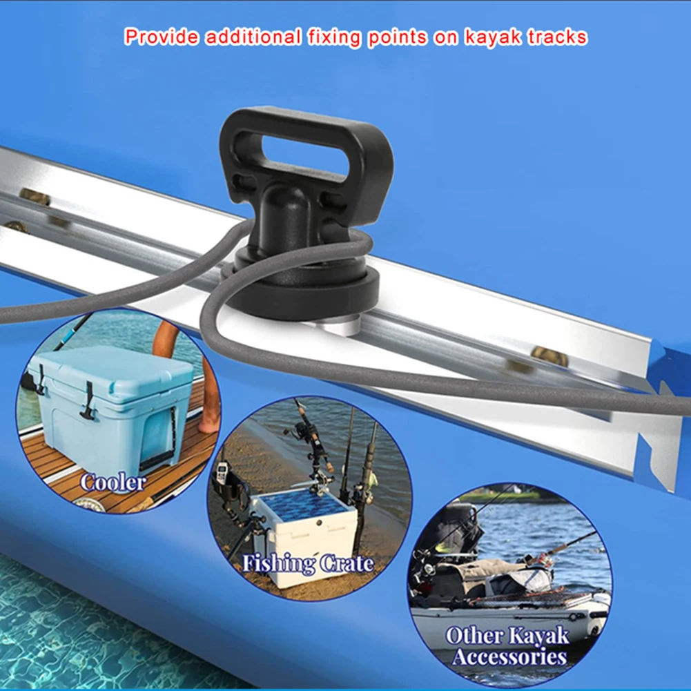 nylon rope hitch and slide track ring for kayak fishing boats and canoes designed for use with flat webbing and elastic view 5