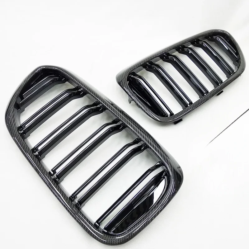 

New front bumper grille with carbon fiber double lines 2018-2020 G30 F90 520i 530i 535i 540i Sport.