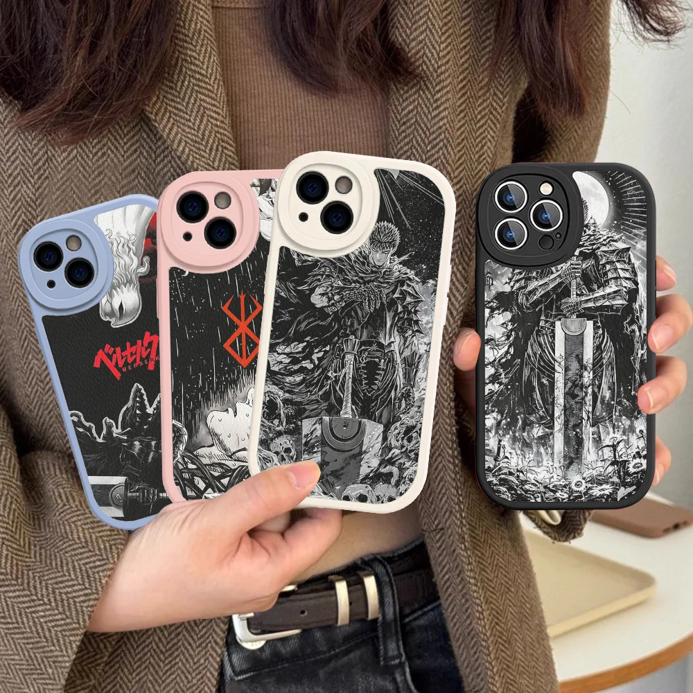 Anime B-Berserk G-Guts Phone Case Hard Leather For IPhone 16 15 14 13 12 Mini 11 14 Pro Max Xs X Xr 7 8 Plus Fundas