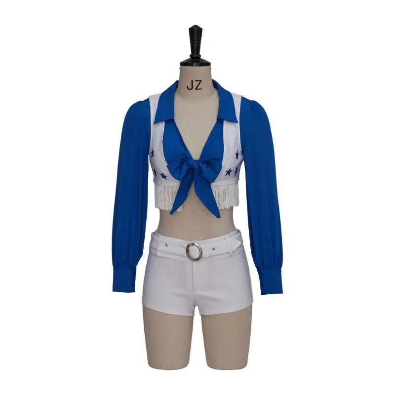 Disfraz de Animadora de Fútbol Americano para Mujer, Sexy, con Top Corto y Pantalones Cortos, para Cosplay de Animadora Escolar
