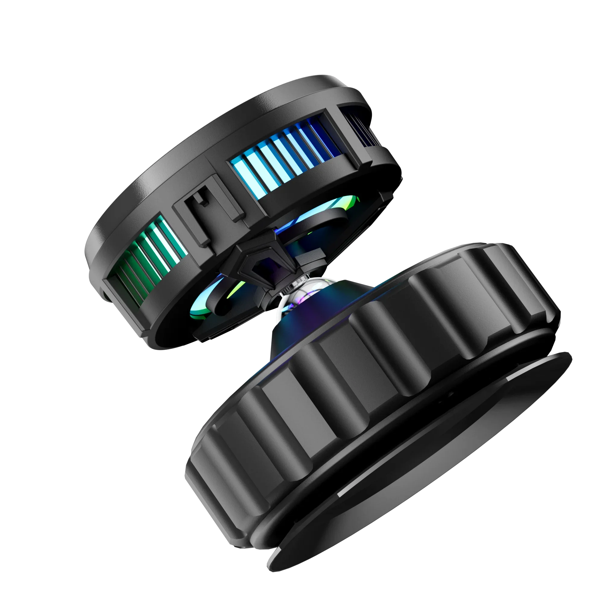 

Магнитный полупроводниковый автомобильный держатель-подставка для телефона с беспроводной зарядкой, охлаждение 360° ° Вращающиеся RGB-подсветки и сильное всасывание