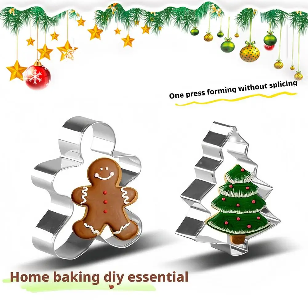 Christmas Cookie Cutter Gingerbread Xmas Tree Mold Christmas Cake Decoration DIY Baking Biscuit Mould Festive Cookie Cutter view 5
