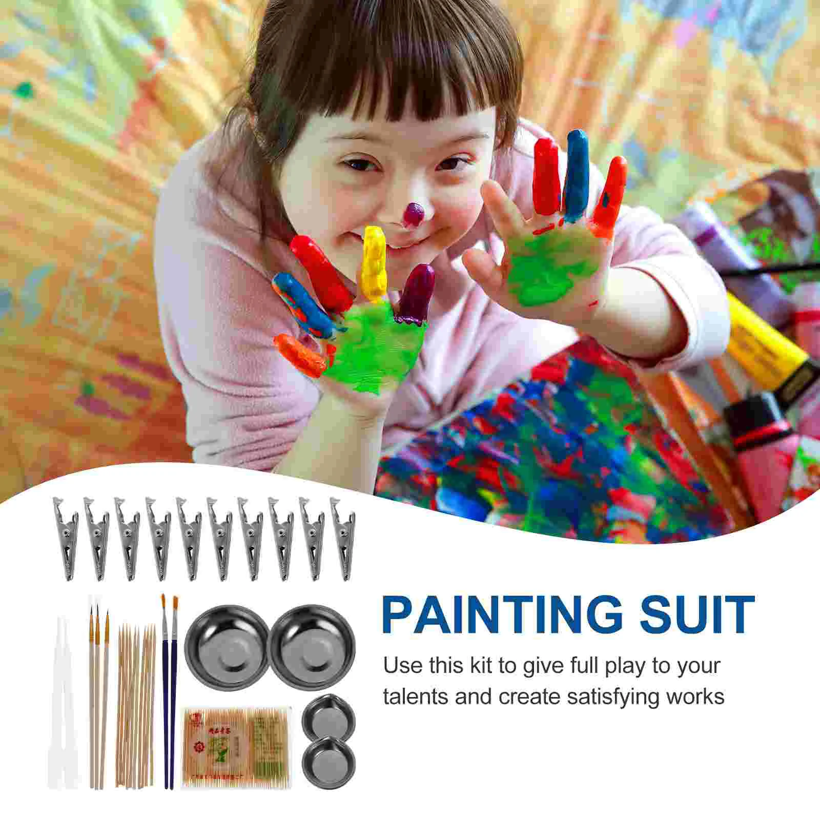 2 Sets Airbrush Model Coloring Kit Paint Models Craft Spraying Tool Easel Alloy Child