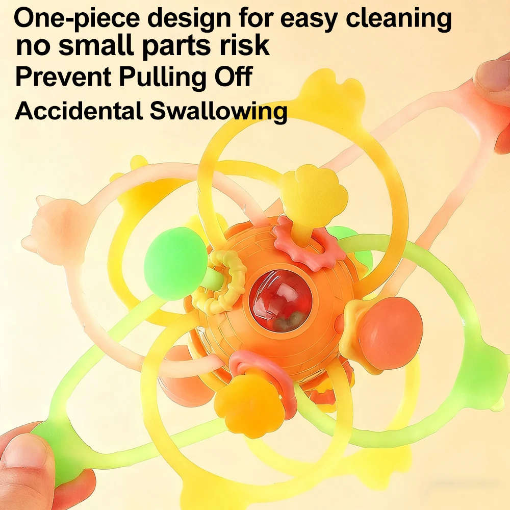 0-12 شهرا نشاط استيعاب الطفل ألعاب تطوير الطفل الدورية حشرجة الموت الكرة سيليكون عضاضة الطفل ألعاب حسية للأطفال #6