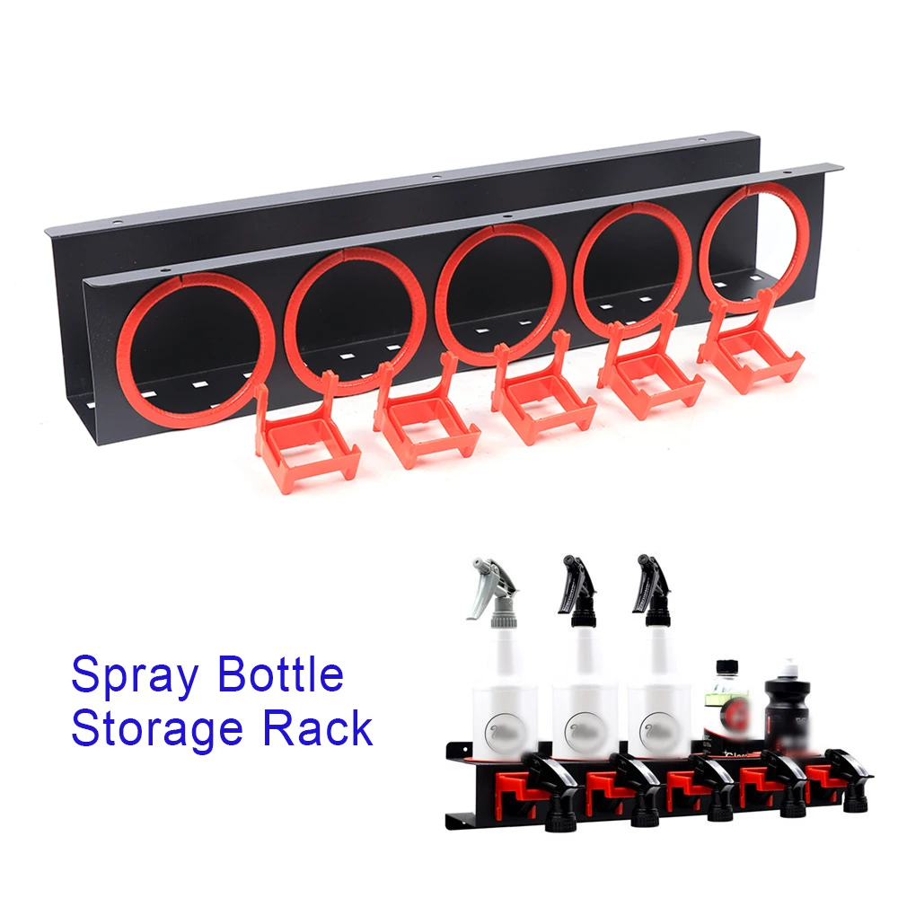 Spray Bottle Storage Abrasive Material Hang Rail Detailing Multi-function Tool Organizer Wall-mounted Watering Can Rack