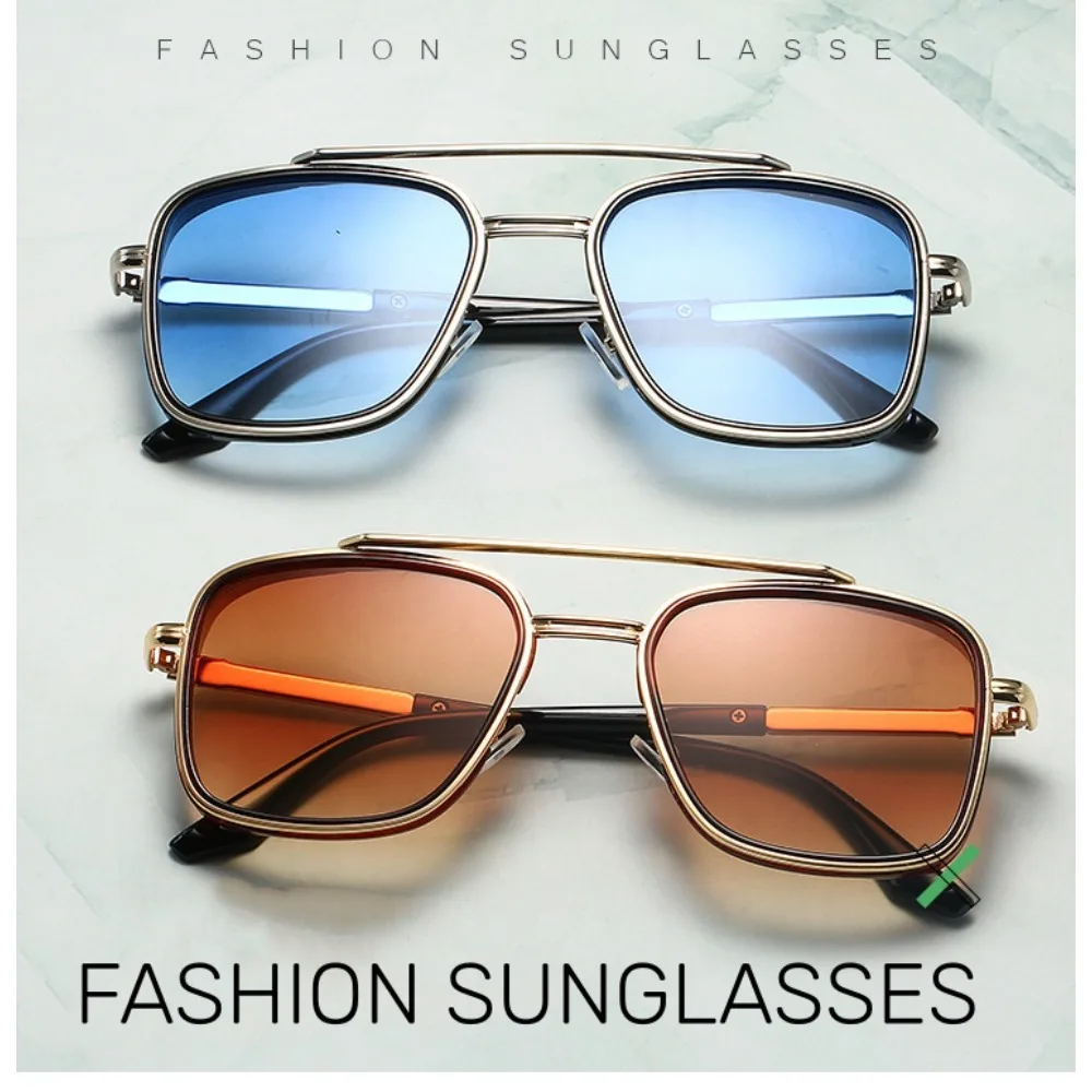 

New Trends Oval Frame Fashion Sunglasses Women Men Classic Metal Square Frame Luxury Sunglasses Outdoor UV400 Sunshade Goggles