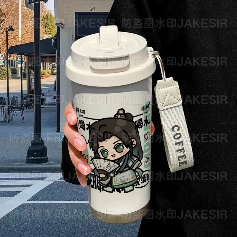 

Scumbag Anti Pai Luo Glacier Shen Qingqiu Изолированная чашка из нержавеющей стали Студенческая соломинка для красоты с двойным напитком Чашка для косплея