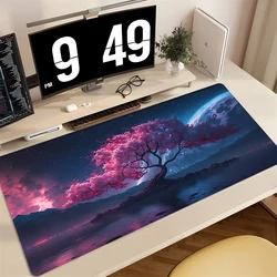 Cherry Blossom Design Large Mouse Pad Pink Desk Mat Gaming Mats Anti-slip Durable Keypad Mouse Mat Landscape Mousemat Rug