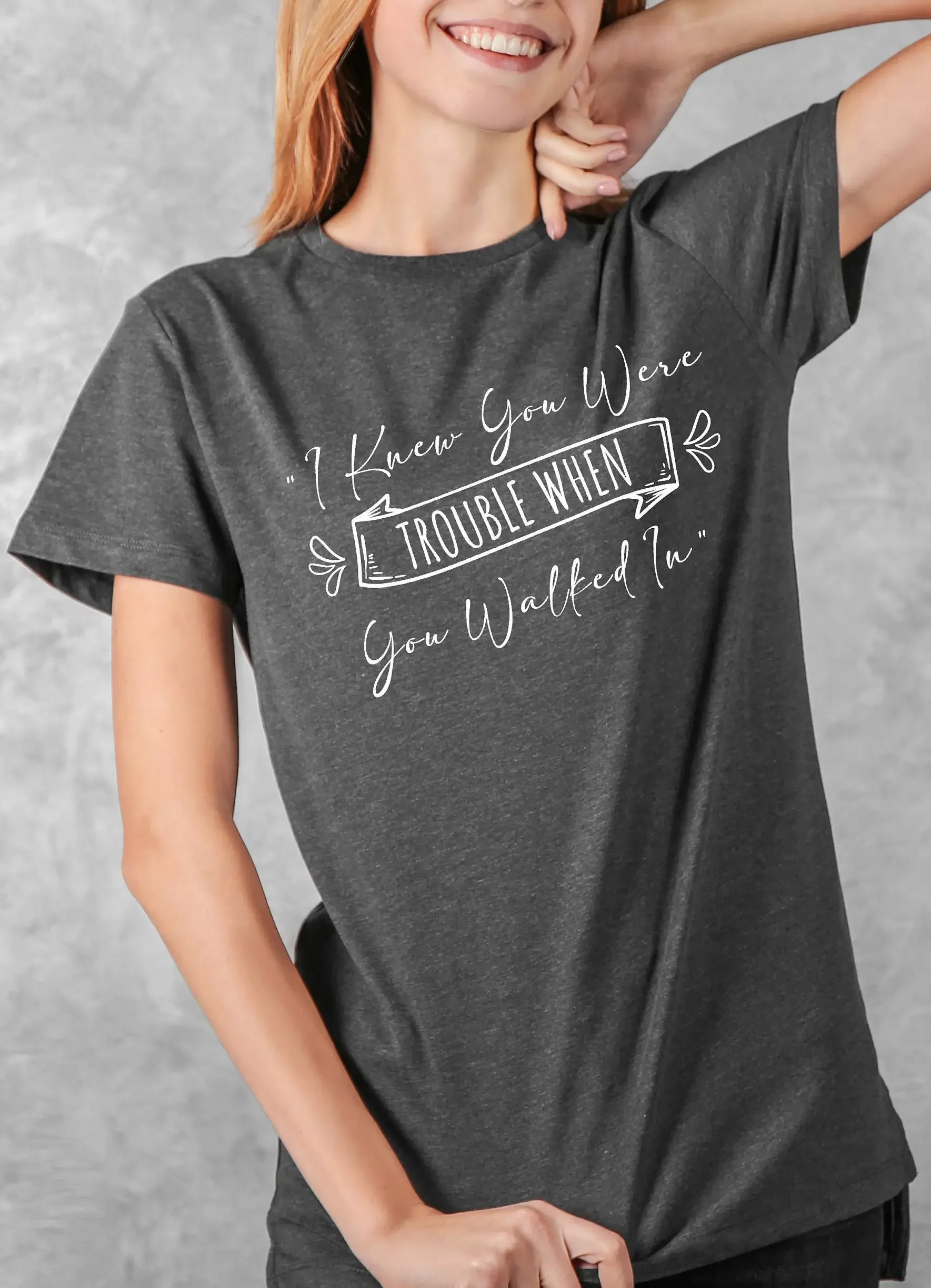 Trouble T Shirt I Knew ConcerT Music Lovers Mothers Day for Musician Womens