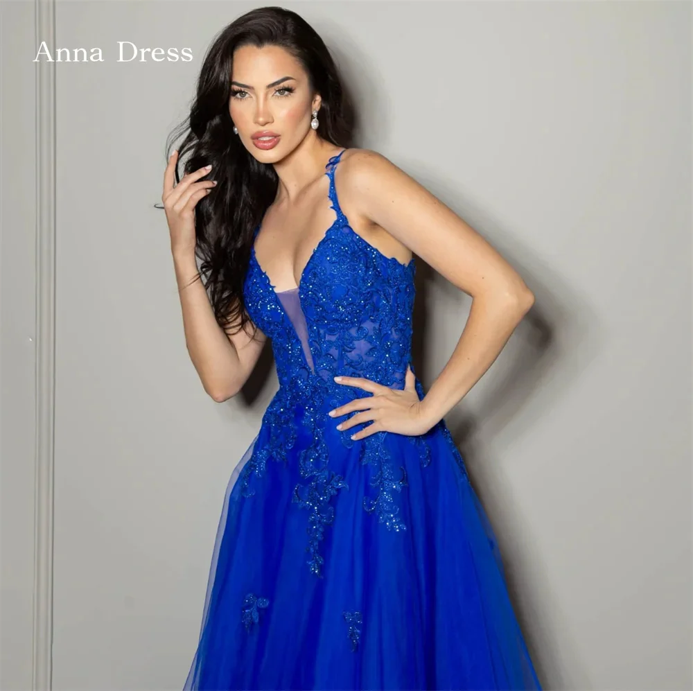 

Anna Blue Luxurious Women's Evening Dresses 2024 Luxury Dress for Weddings Embroidery gauze Ball Gowns Floor Length Skirt Prom