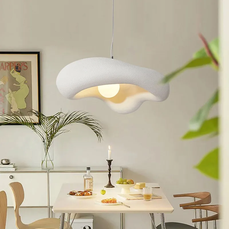 2023 Dining Room Wabi Sabi G9 Led Pendant Lights New Creamy Style Suspend Lamp Bar Lustre Droplight Home Decor Hang Lamp Fixture