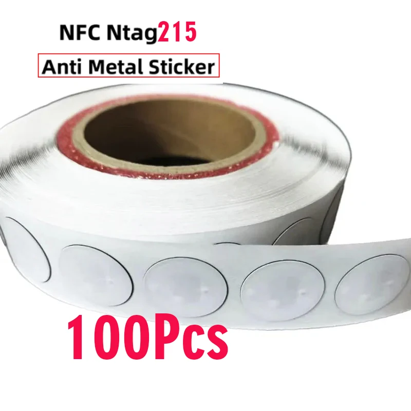 Anti-Metall-Interferenz NFC215 Chip-Tags auf Metall NFC-Aufkleber NFC-Tag für Alle NFC-fähigen Mobiltelefone Geräte RFID 13,56MHz Tag