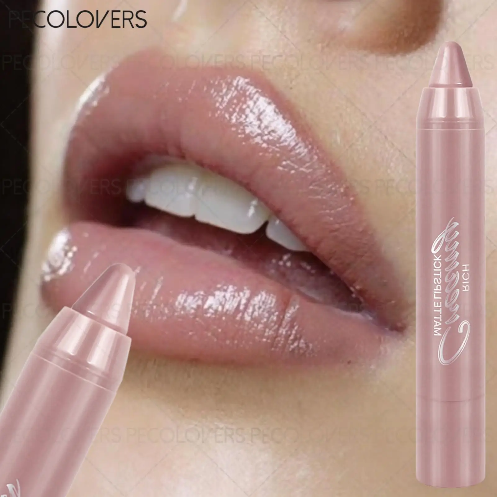 1 Stück Samt-Matt-Lippenstiftstift – leicht aufzutragen, langanhaltend, nicht klebrig, glatter Lipliner und Lippenstift in einem für alle hellbeigefarbenen Teinttypen