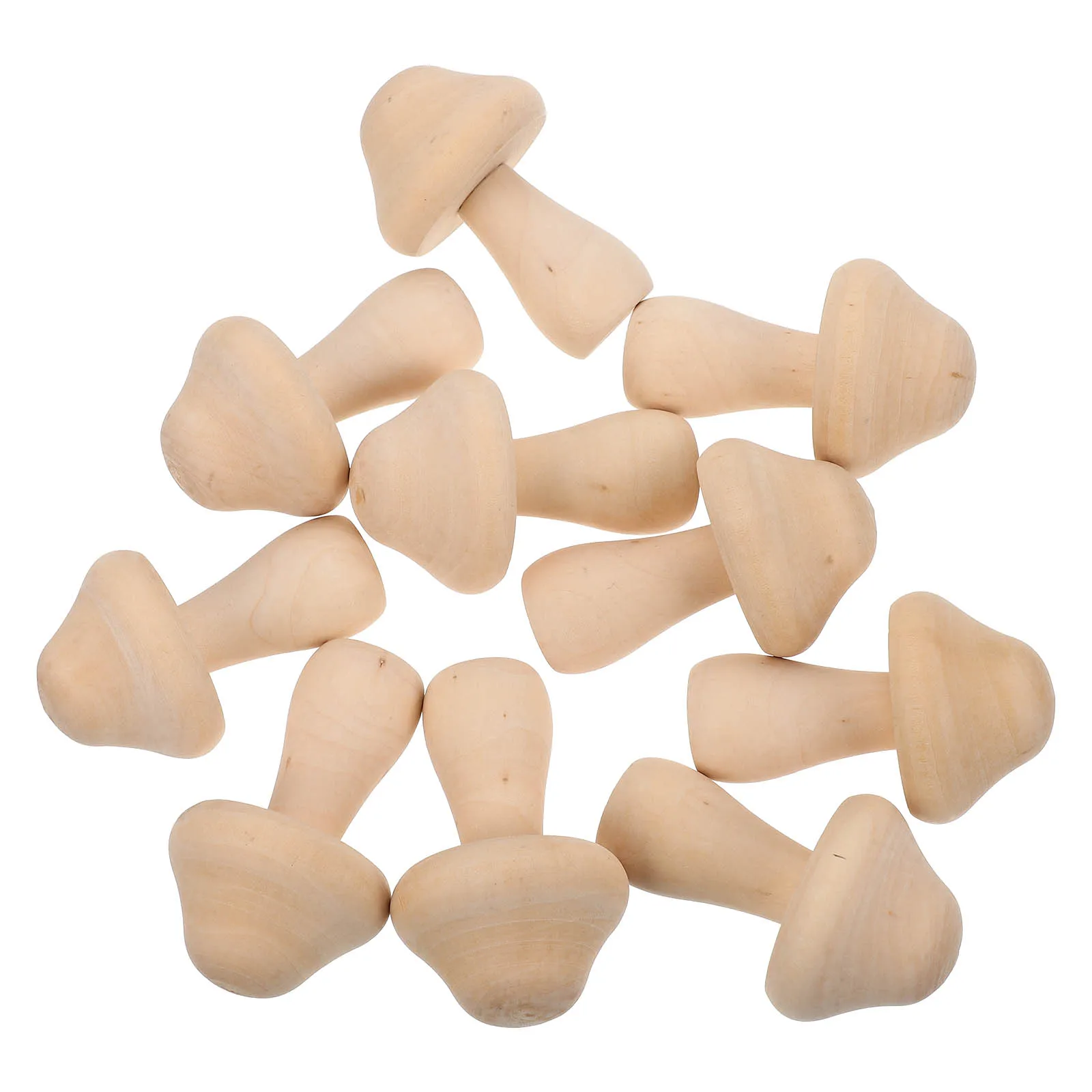 

10pcs Wooden Mushroom Decor Unfinished Craft Ornaments Kids Painting Toy DIY Smooth Surface Lightweight Durable Garden Layout