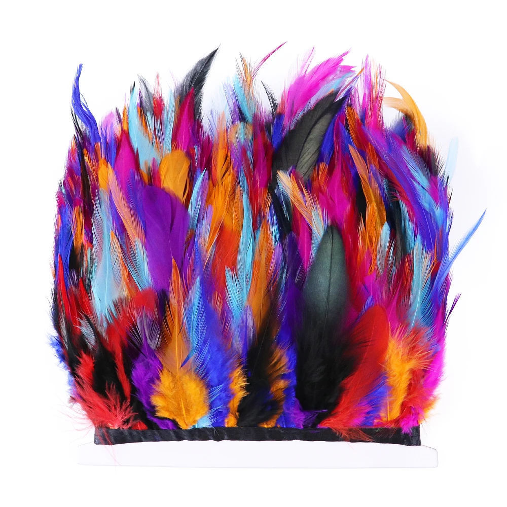 

5/10 ярдов цветные Куриные перья с бахромой из натурального петуха 4-6 дюймов для свадебных платьев, декоративные ленты, Аксессуары