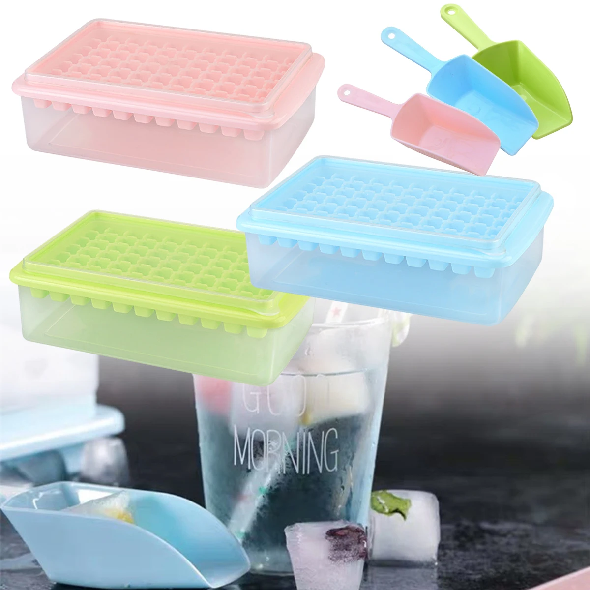 

Ice Cube Tray for Refrigerator Ice Ball Making Mould Mini Square Ice Cube Mould, Sphere Ice Cube Mould for DIY Homemade Drinks