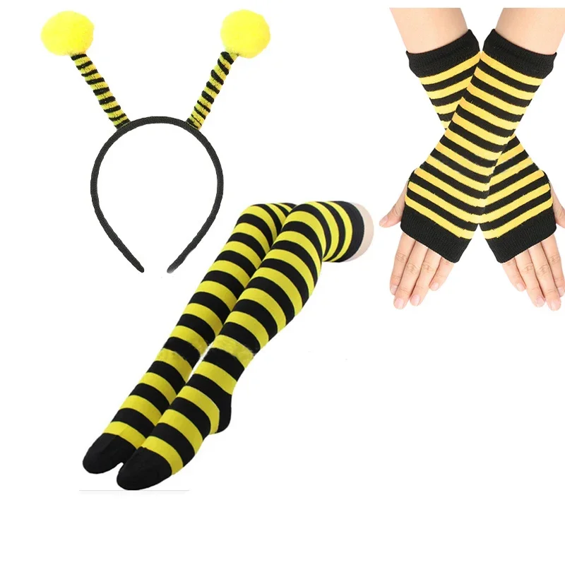 Kinderen Meisjes Jongen Kinderen Geel Rood Bee Lieveheersbeestje Mier Hoofdband Rok Vleugel Kousen Bril Dier Verjaardagsfeestje Cosplay Kostuum