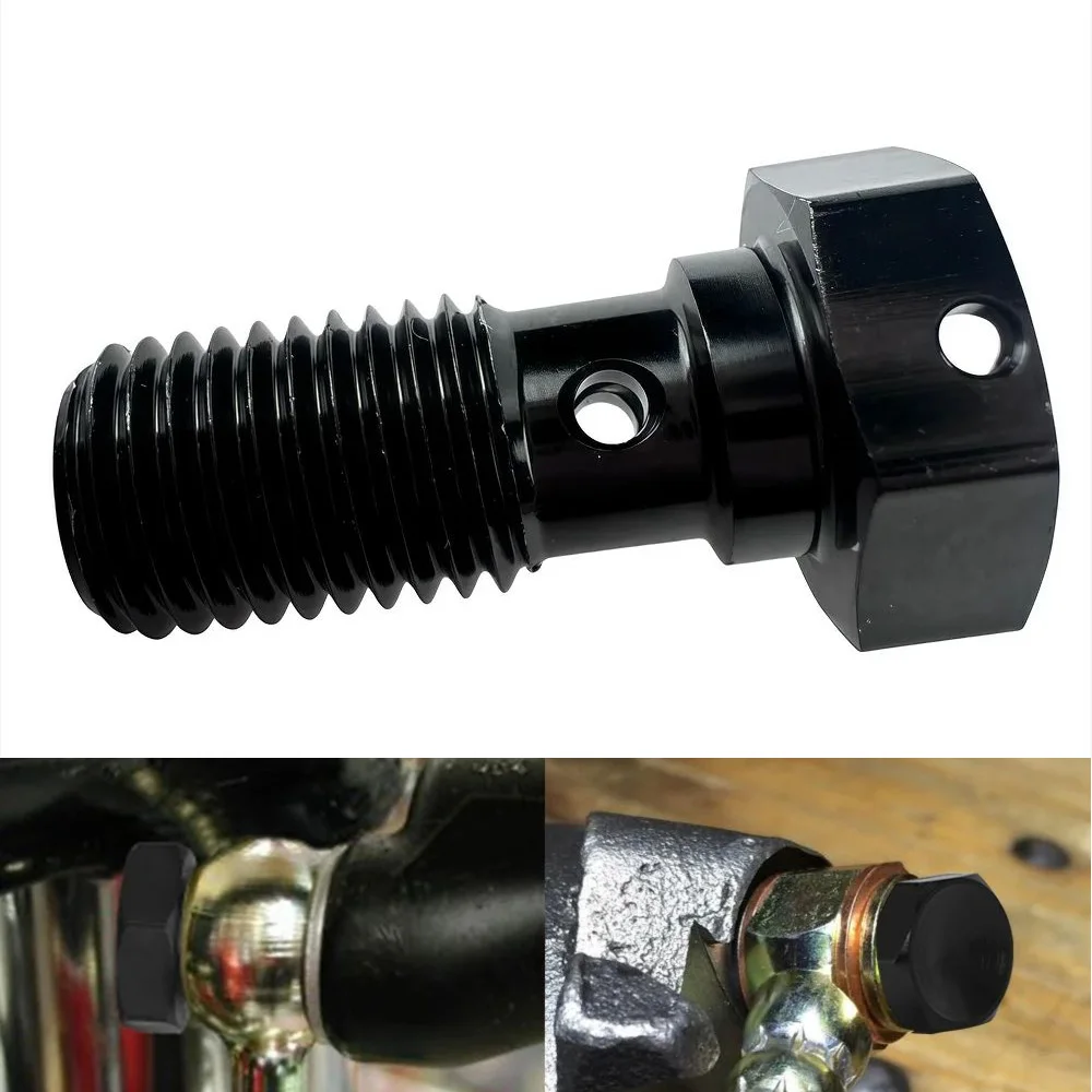 M10x1.25mm Single Hole Aluminum Brake Banjo Bolt Kit With Washers Motorcycle Hydraulic Line Fitting Upgrade Screw