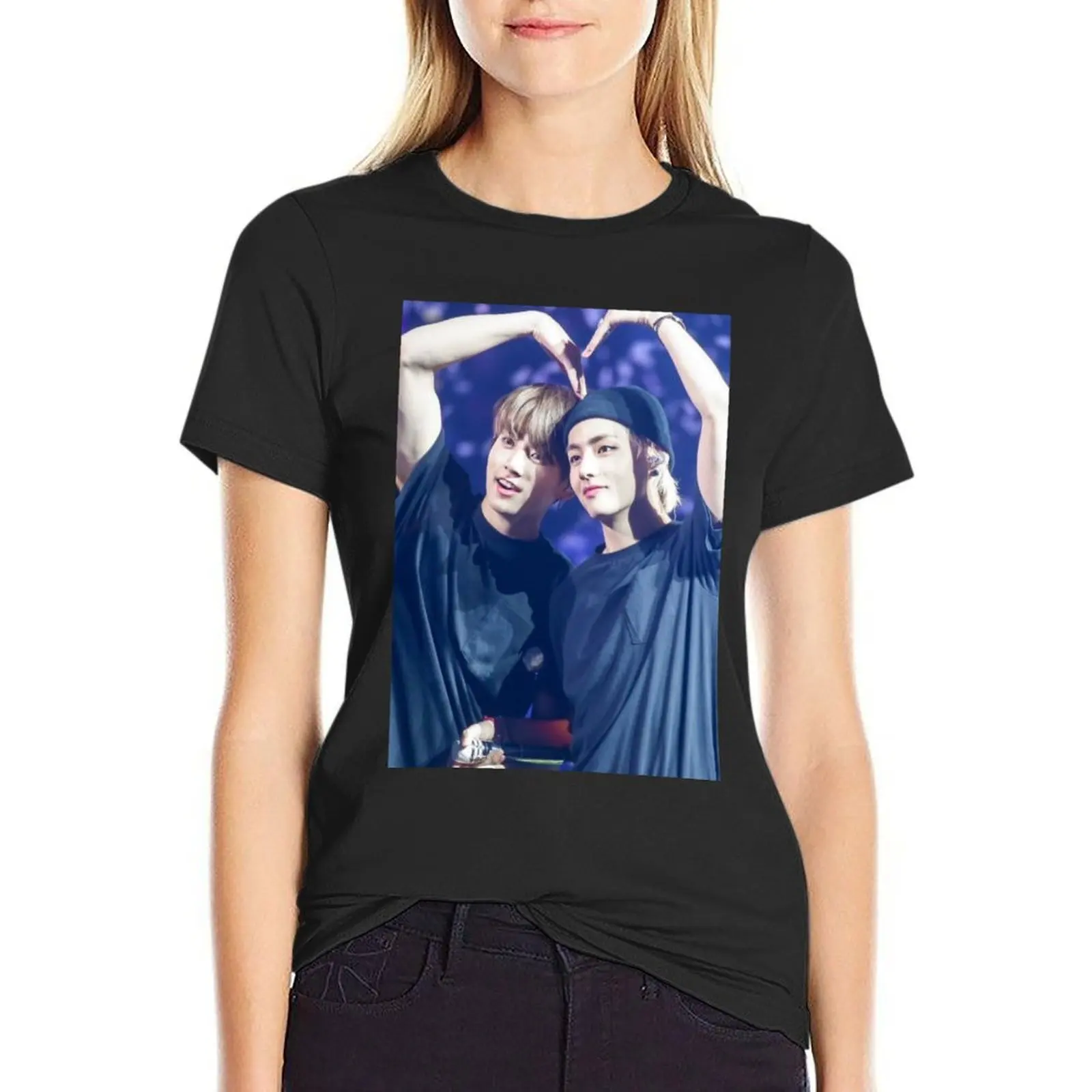 Taekook T-Shirt anime clothes korean fashion Top Women