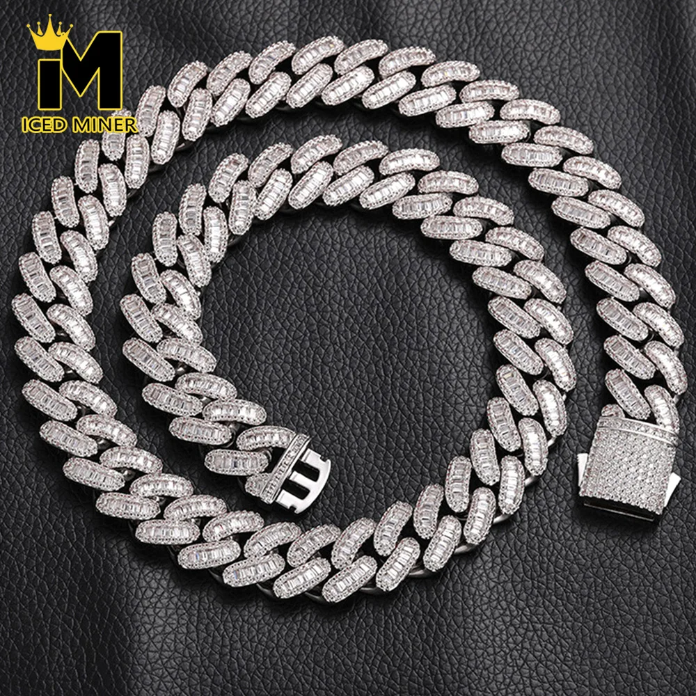 16mm Iced Out Cuabn Chain Link Necklaces for Men Women Bling Zircon Goth Hip Hop Jewelry Free Shipping