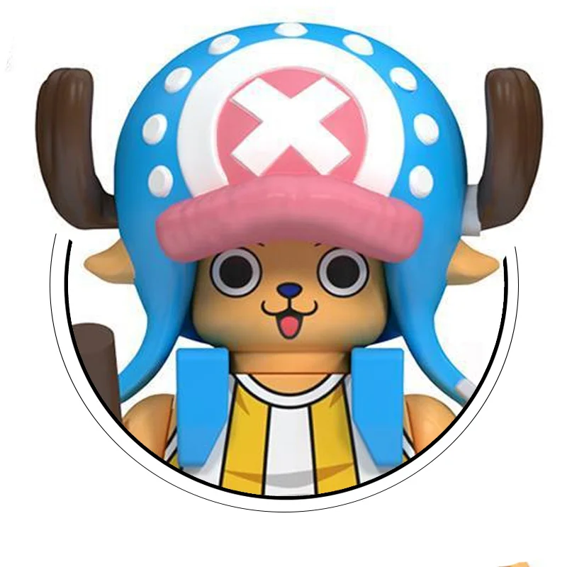 8-teiliges Set Luffy Zoro Nami Sanji Chopper Bausteine Mini-Actionfiguren Zubehör Weihnachtsgeschenke für Kinder