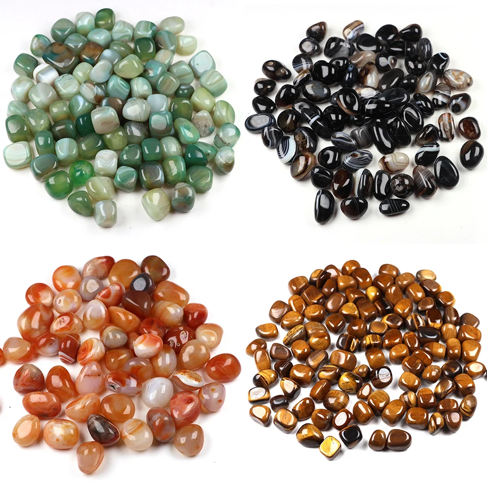 

100g Natural Crushed Stone Crystal Fish Tank Agate Tumbled Gemstone Decorative Ornaments Rain Flower Plant Colored Sardonyx Gem
