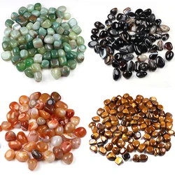 100g Natural Crushed Stone Crystal Fish Tank Agate Tumbled Gemstone Decorative Ornaments Rain Flower Plant Colored Sardonyx Gem