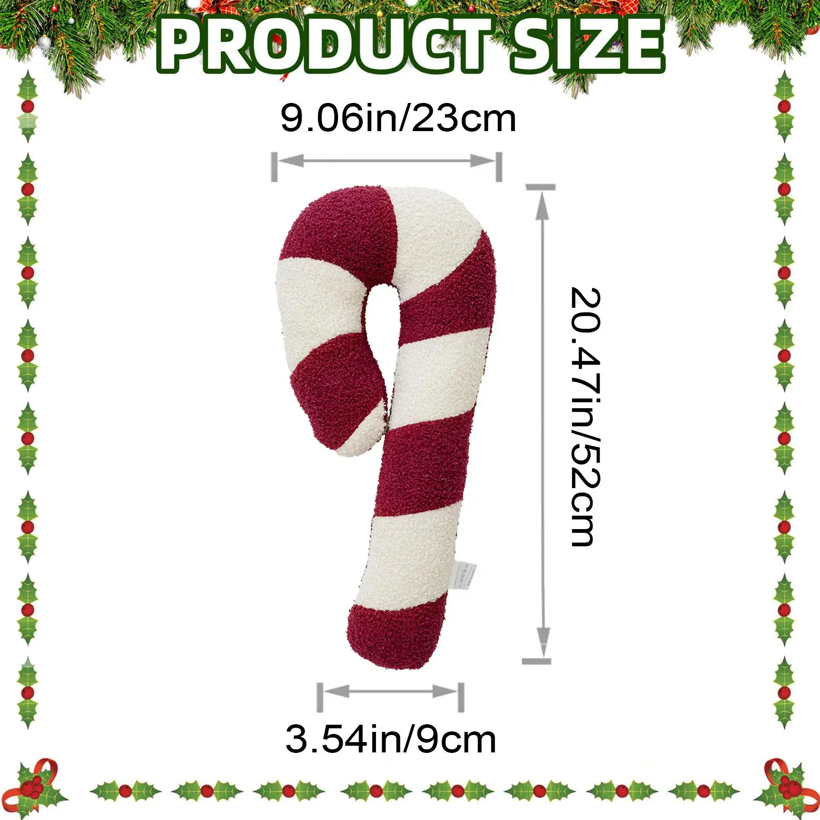 Christmas Candy Cane Pillow Soft Lollipop Decor Christmas Soft Candy Shaped Plush Pillows For Women Adults Body Back Shoulder