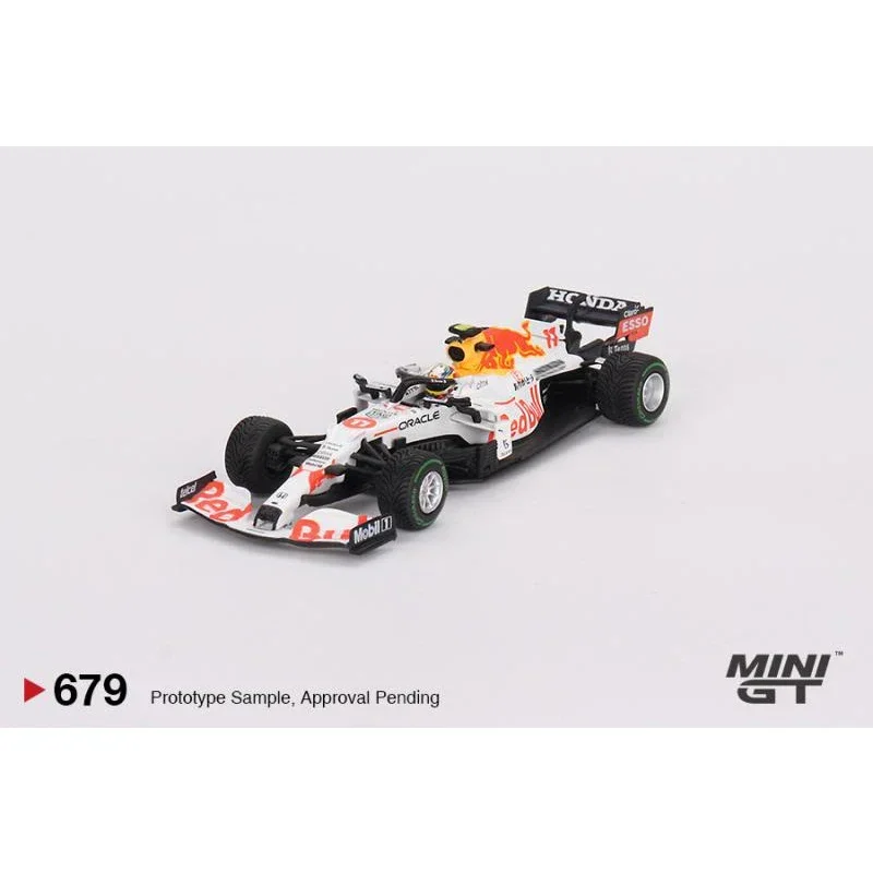 In Stock 1:64 MINIGT 679 680 F1 RB16B WHITE Diecast Diorama Car Model Collection Miniature Carros Toys