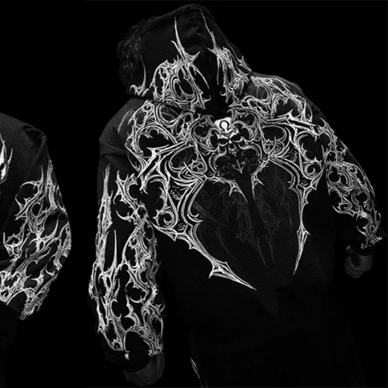 BREATHEDIVINITY Men's Hooded Sweatshirt Loose Fleece-Lined Zipper