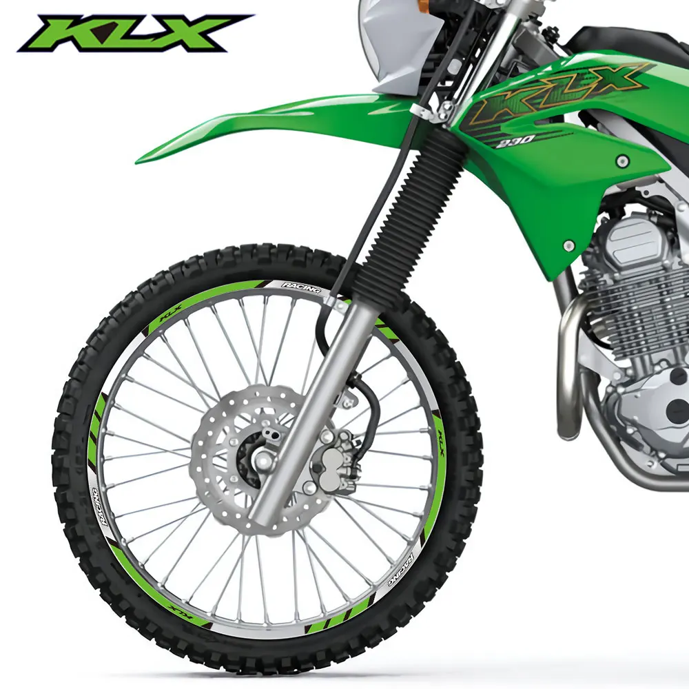

FIT For KAWASAKI KLX KLX230 KLX300 KXL-230R KXL 230S kxl300r 230se "21 "18 Off-road Reflective Waterproof Wheel Decal Rim Logo