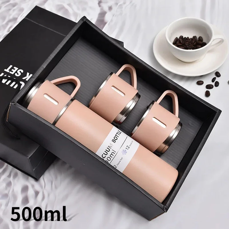 

Men's women's business insulated cups 500ML 304 Stainless Steel Vacuum Flask Carafe Bottle Gift Set Coffee Mug Thermos Bottle