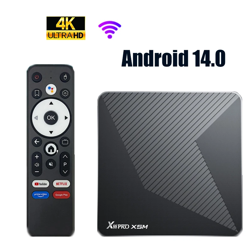 TV Box X88 PRO X5M Android 14.0 Wifi6 Amlogic S905X5M 4K BT5.0 1000M صوت مساعد عن بعد مشغل الوسائط الذكية فك التشفير