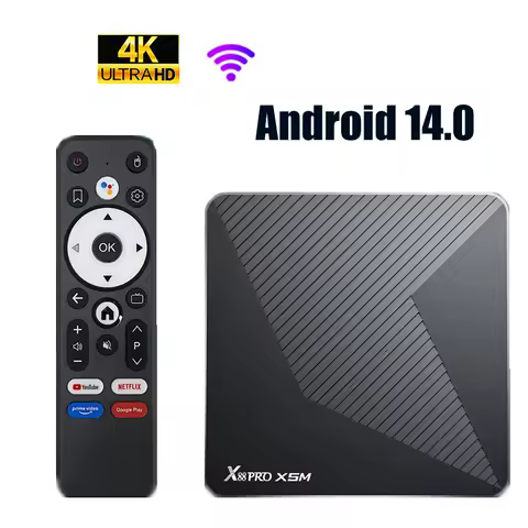 TV Box X88 PRO X5M Android 14.0 Wifi6 Amlogic S905X5M 4K BT5.0 1000M Voice Remote Assistant Media Player Smart Set Top Box