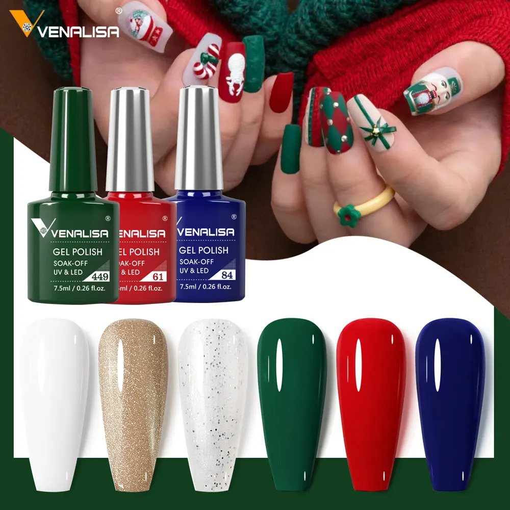 Venalisa Gel-Nagellack, Weihnachtsfarben-Set, 6/12 Stück/Set, Winter- und Herbstnägel, Gummibasis, Gelee, Rosa, natürliche Nude-Farbserie – Detail 9