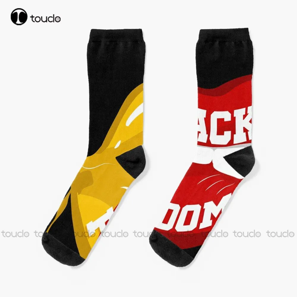 

Black Freedom Lips Juneteenth Emancipation Day Socks Mens Black Socks 360° Digital Printing Custom Gift Streetwear Funny Sock