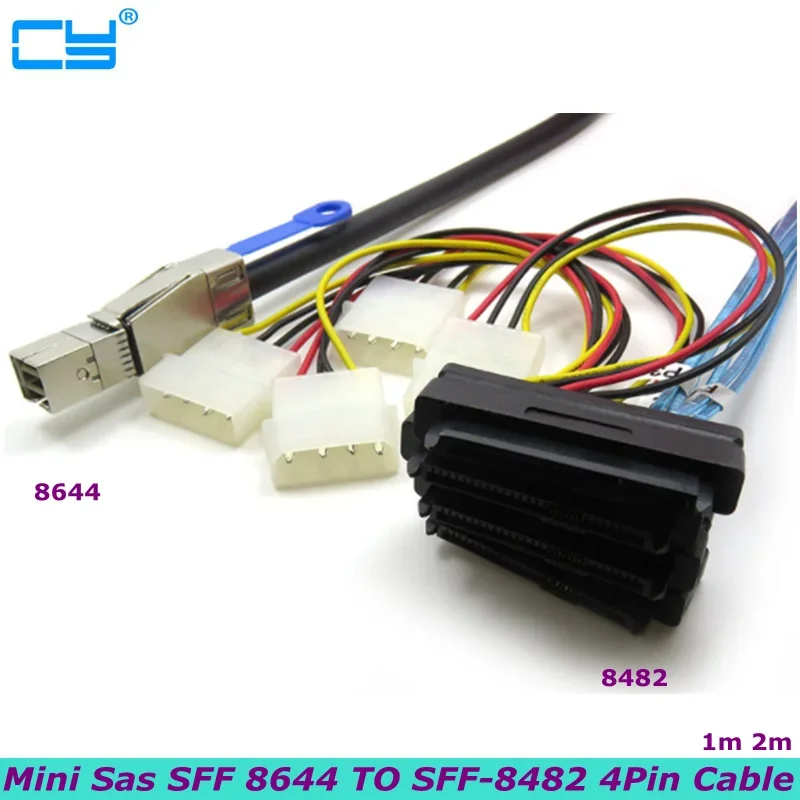

New G0502 External Hard Disk Cable Mini SAS Cable SFF-8644 to SFF-8482 Cable for Server SwitchComputer Accessories 1m 2m