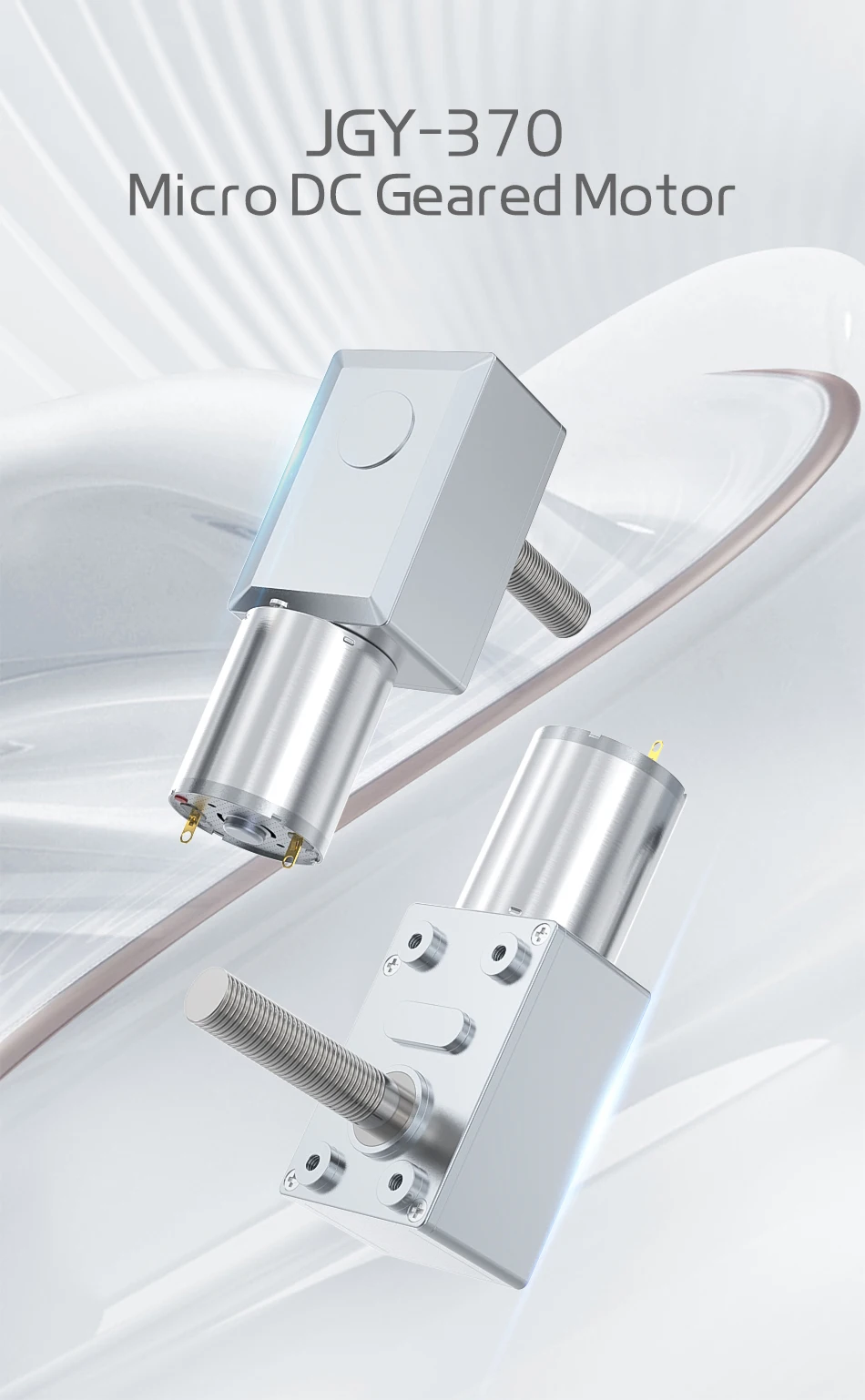 JGY370-M8 Miniatur-Gleichstrom getriebe motor 6V/12V/24V/1 U/min ~ 375 U/min Turbinen schnecke Gleichstrom getriebe motor Drehzahl einstellbarer selbstsicher nder kleiner Motor – Detail 5