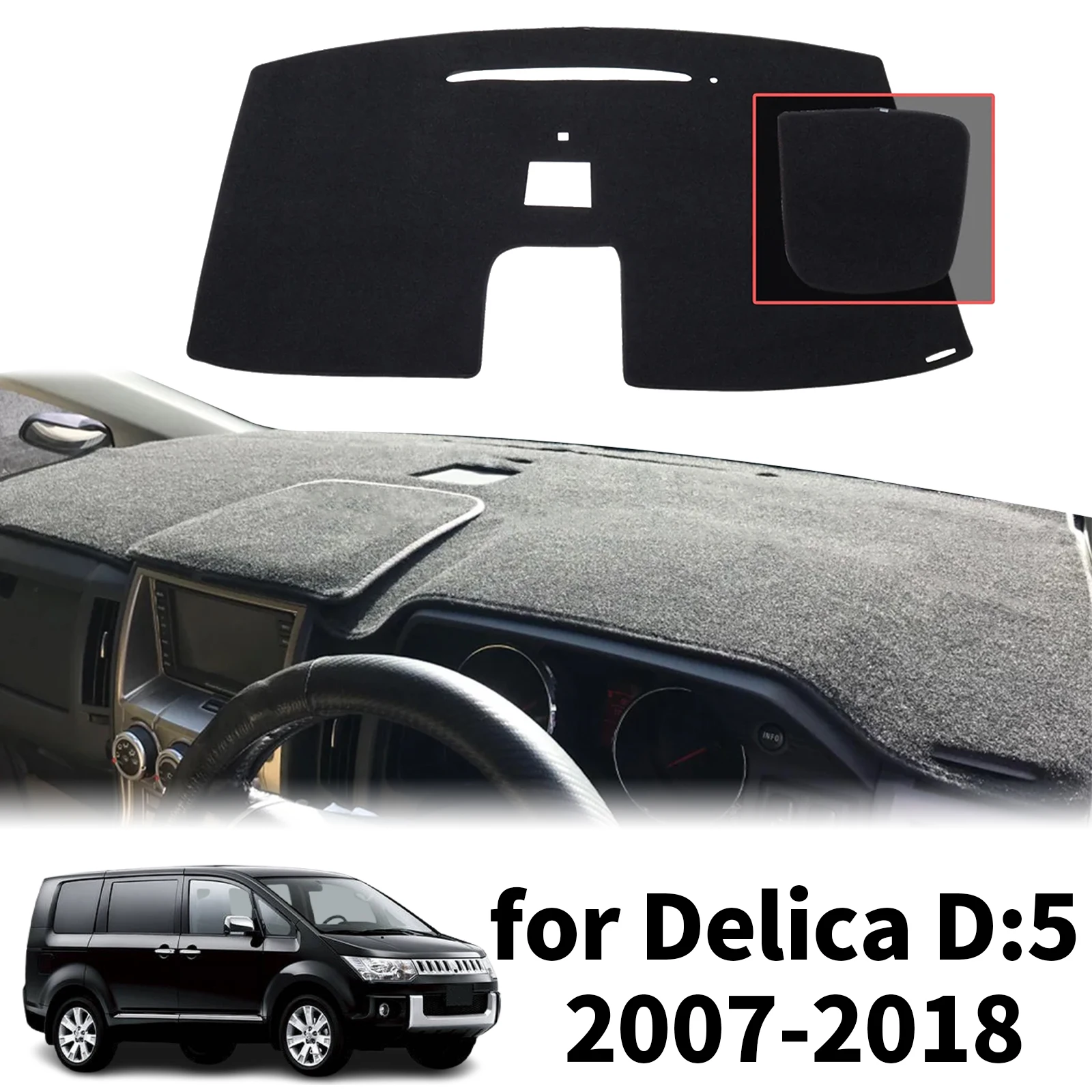 

fit for Mitsubishi Delica D:5 D5 2007-2018 Car Dashmat Dashboard Cover Pad Protective Carpet Accessories DashMat Sunshade