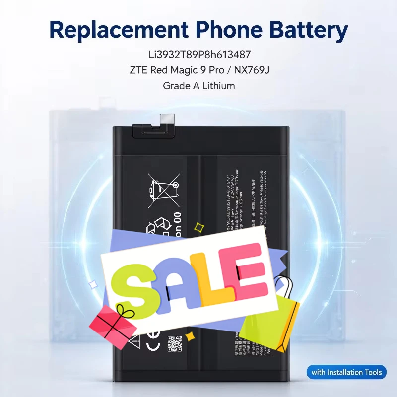 Li3932T89P8h613487 for ZTE Red Magic 9 PRO/NX769J Mobile Phone Battery High Quality  Replacement Bateria Grade A Cell with Tools