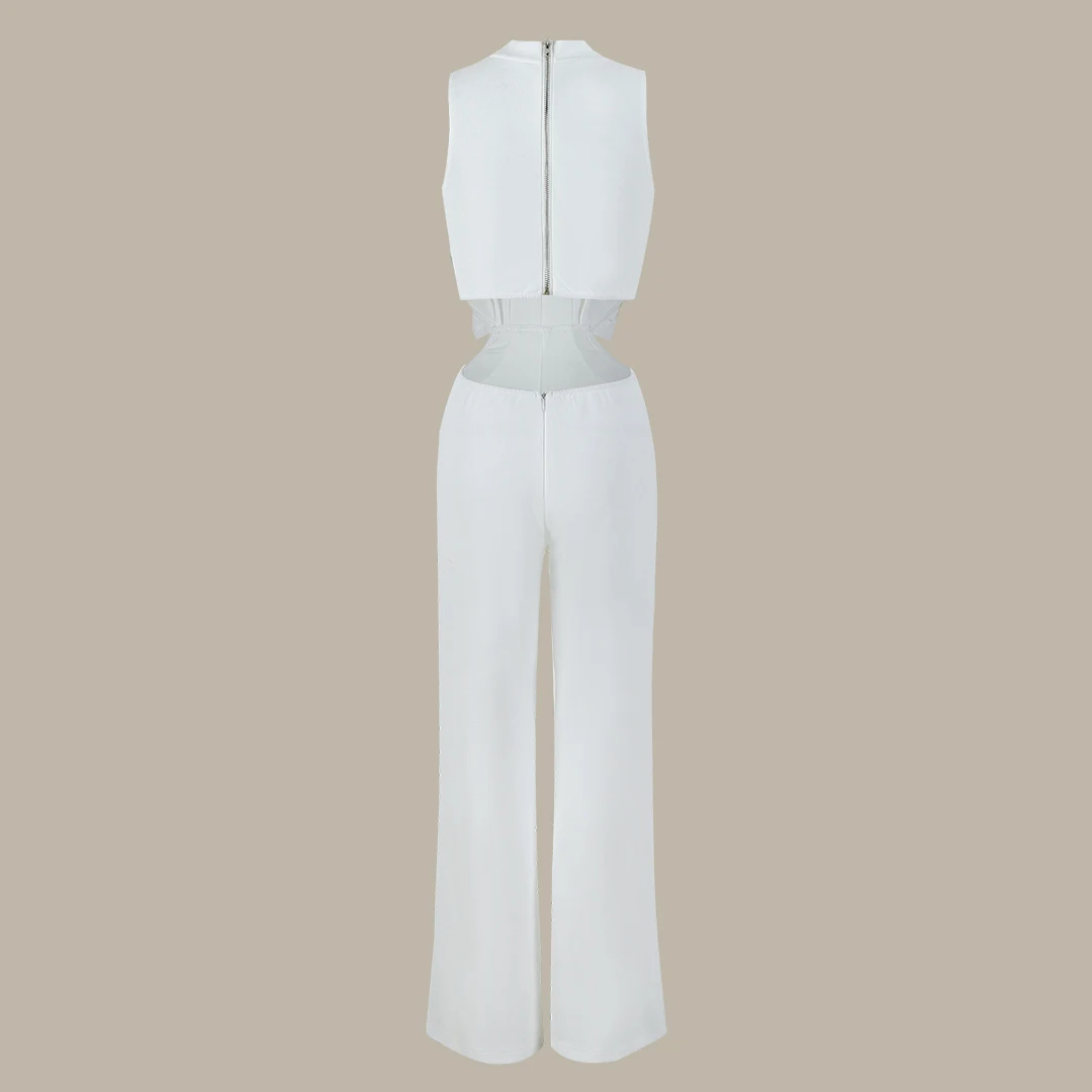 Sexy Ruffle Sleeveless Women One Piece Pants Set 2024 Style Solid Color Overalls Lady Bodysuit Mujer Jumpsuit Female Clothing