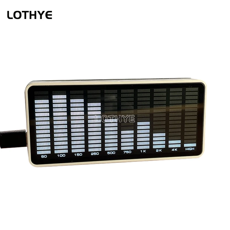 Spettro musicale Audio LED multimodale Display verde bianco TYPE-C indicatore di livello della luce dell'atmosfera ritmica attivato dalla voce VU Meter