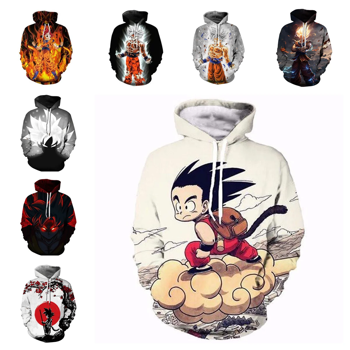 Anime Dragon Ball Kakarotto Hoodies Son Goku Pullover Cosplay Hooded Super Saiyan Sweatshirt Clothes Unisexy Hoody Streetwear