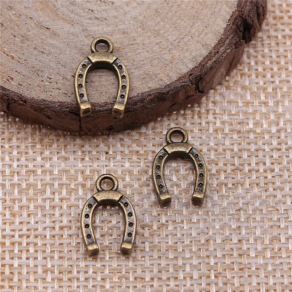 30pcs Charms Lucky Horseshoe Good Luck Talisman 14x9mm Tibetan Silver Color Pendants Antique Jewelry Making DIY Handmade Craft