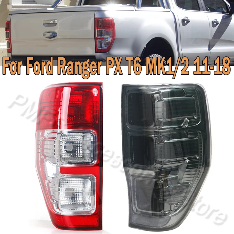 PMFC Rear Tail Lights Smoked Rear Tail Lamp Assembly For Ford Ranger PX T6 MK1 / MK2 WildTrak XLT XL XLS 2011 2012 2013 - 2018