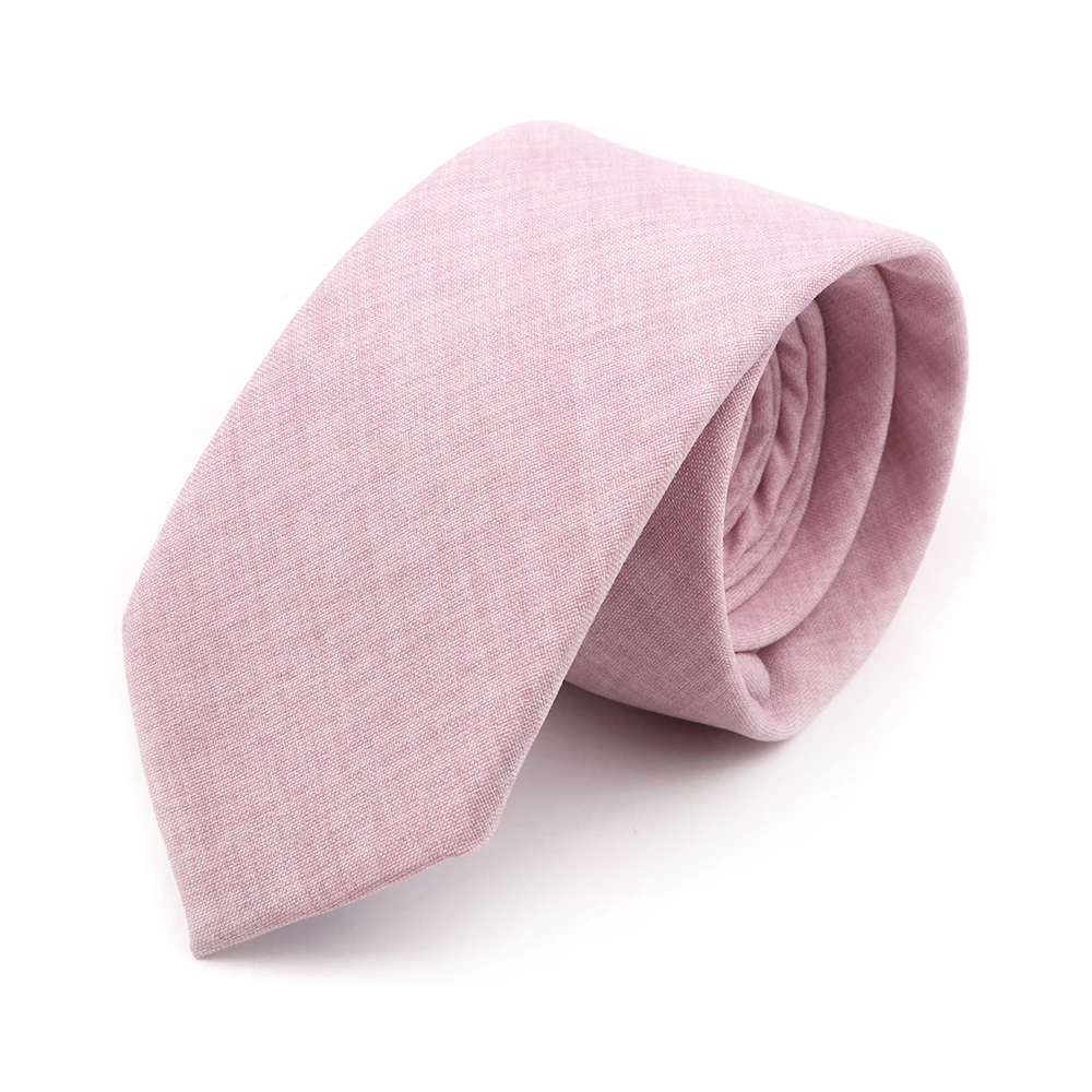 Zacht katoen effen kleur handgemaakte mannen stropdassen saliegroen roze oranje magere stropdas voor bruiloft shirt pak das accessoire