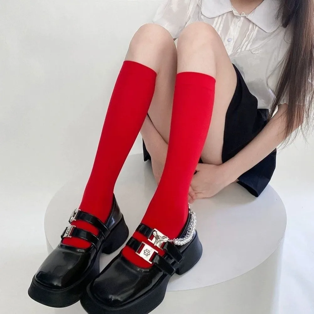 Korean Colorful Ladies' Stockings Thin Candy Color Candy Calf Socks Compression Socks Women