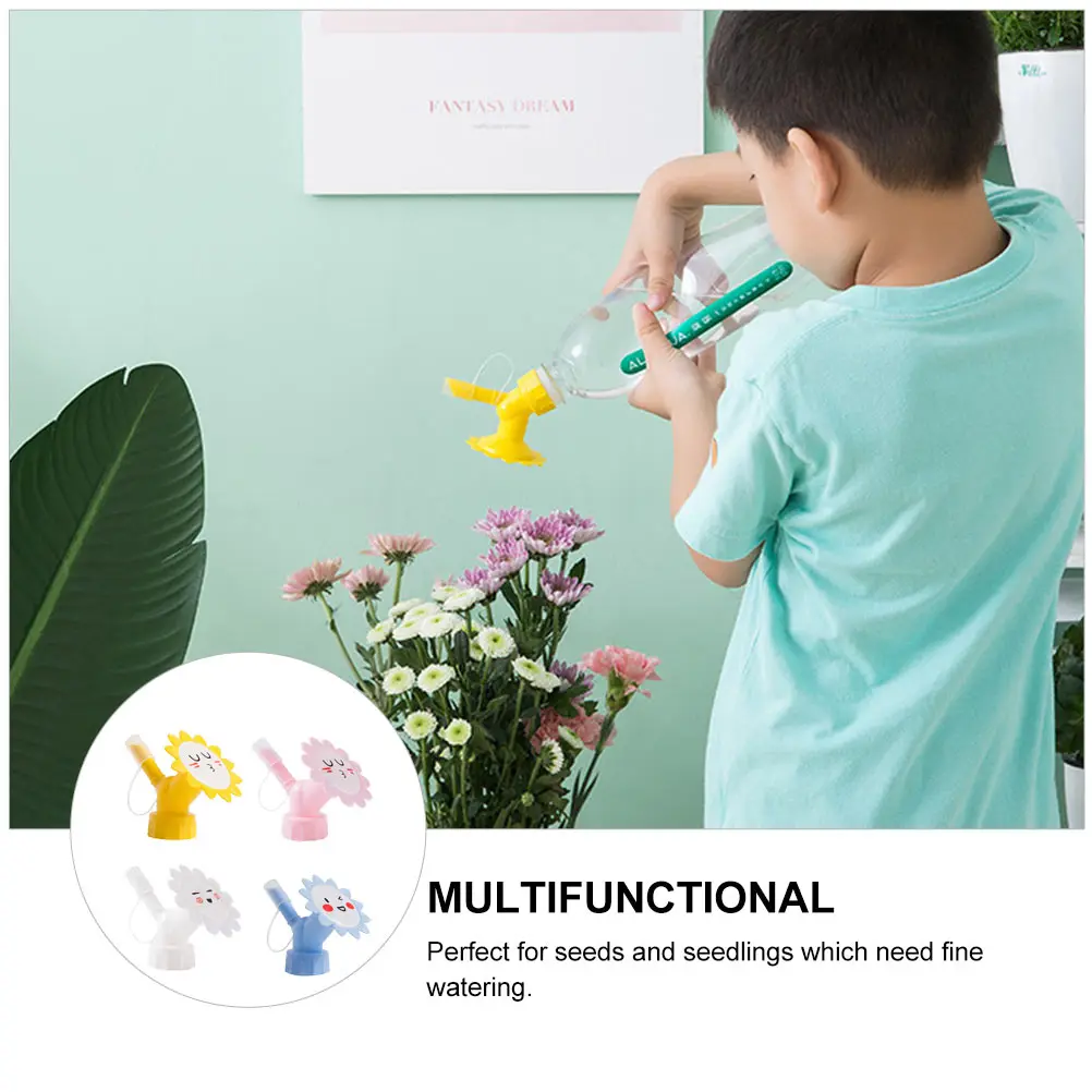 

4pcs 2 In 1 Plastic Bottle Sprinklers Dual Head Watering Spouts For Flower Plants Garden Use Pp Material Sprinkler Heads For