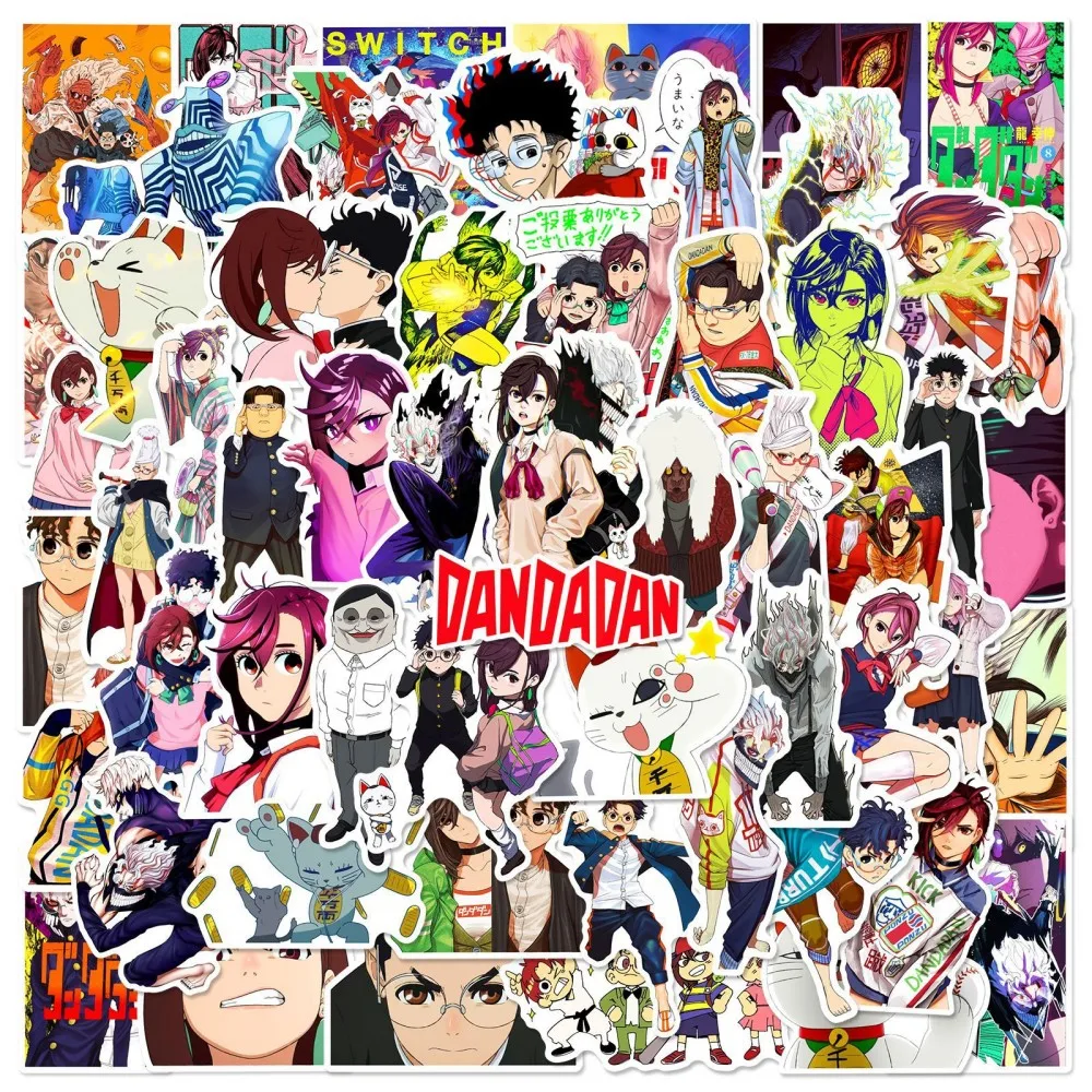 60PCS KPOP DAN DA DAN Movie Anime Fashion Theme Party Scooter Luggage Water Cup Stickers Gift