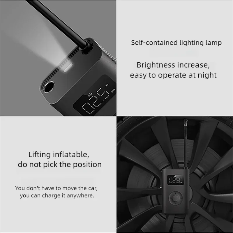 Xiaomi Mijia Air Pump 2 Portable Electric Air Compressor 25%Speed Boost LED Inflatable Treasure Mini For Motorcycle Car Soccer